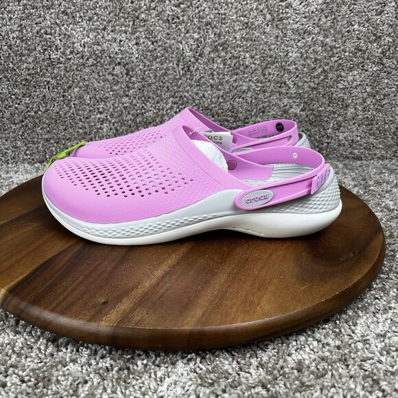 Crocs LiteRide 360 Clog Mens Size 13 Pink White Beach Outdoor Slip On Sandals - Picture 5 of 9